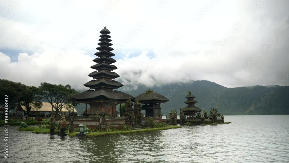 a cloudy afternoon shot of pura danu bratan temple in bali, indonesia a cloudy afternoon shot of pura danu bratan temple in bali, indonesia
