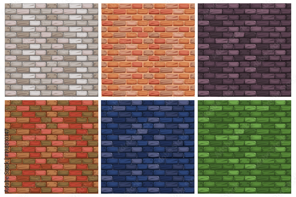 Fototapeta premium seamless texture, different color stone Brick wall