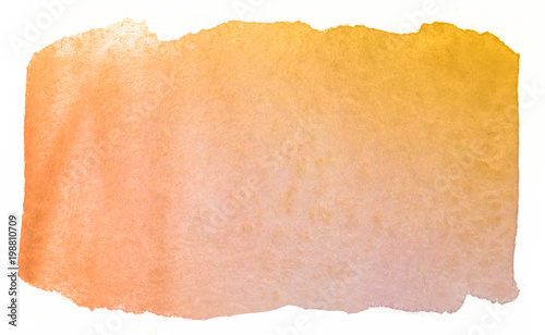 Orange Abstract watercolor hand painted background, isolated on white background, watercolor textured backdrop, watercolor drop,