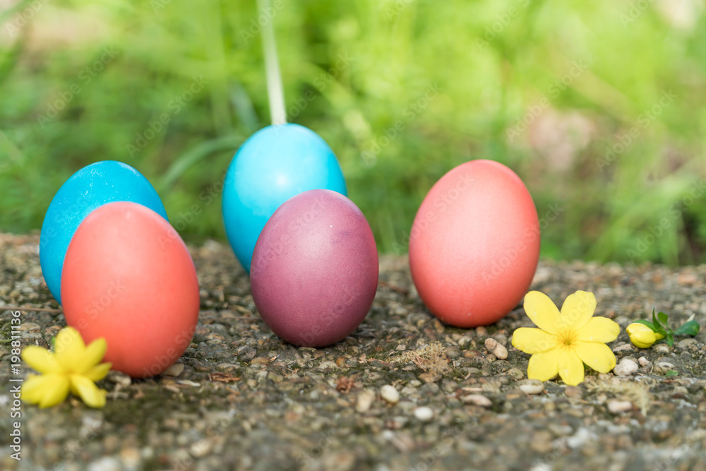 Easter sunday, happy easter, colorful easter eggs hunt holiday decorations easter concept backgrounds with copy space Easter sunday, happy easter, colorful easter eggs hunt holiday decorations easter concept backgrounds with copy space