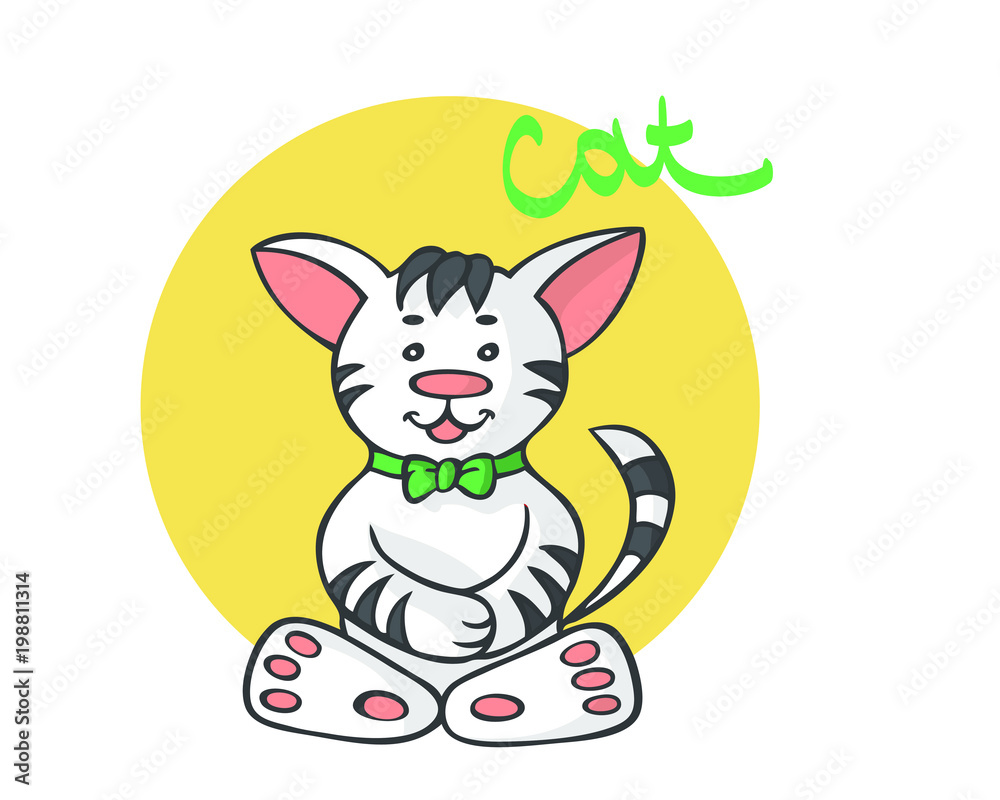cat cartoon with bow cat cartoon with bow