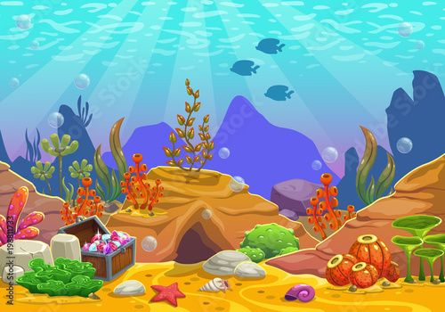 Cartoon underwater background.