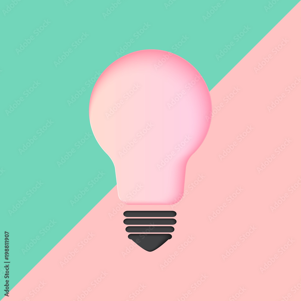 Light bulb creative idea concept icon with minimal style.Vector illustration. Light bulb creative idea concept icon with minimal style.Vector illustration.