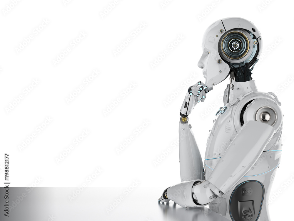 humanoid robot thinking humanoid robot thinking