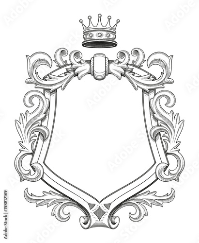 Baroque Shield Drawing