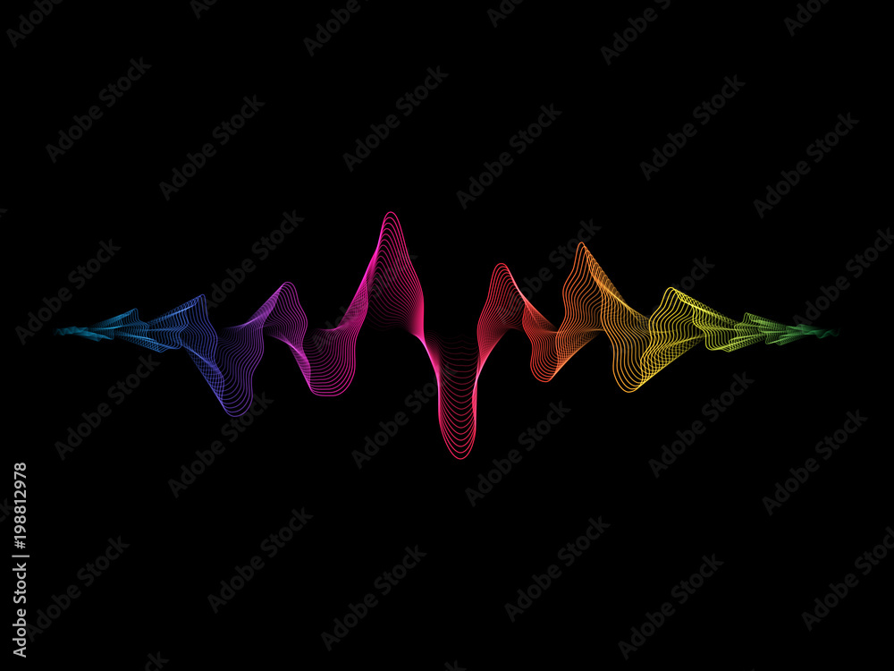 Vector sound waves dynamic colorful light flow on background for music ...