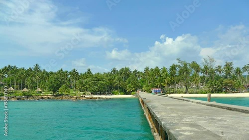 Wallpaper Mural Nature with tropical sea and beach on white cloud and blue sky
 Torontodigital.ca