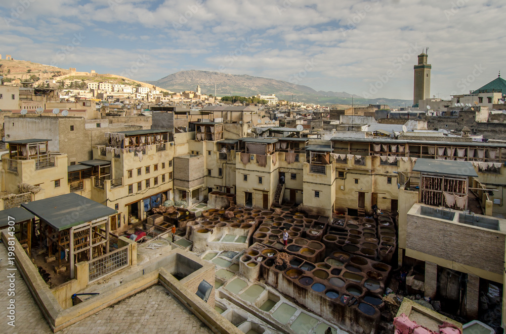 Fez Tannery in the center of the city