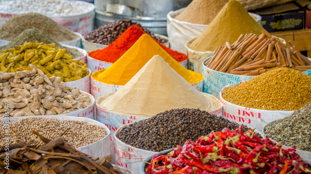 Spices in the medina in Fez.