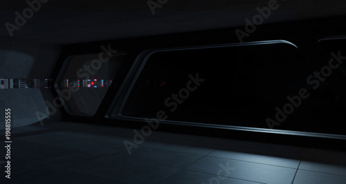 Spaceship futuristic interior with window view © sdecoret