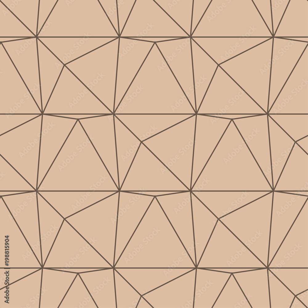 Fototapeta premium Beige and brown geometric ornament. Seamless pattern