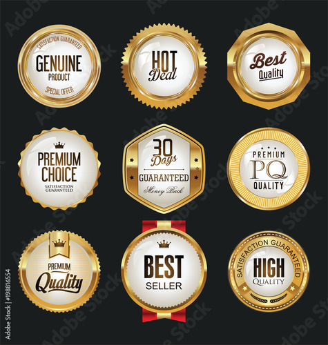 Luxury white labels collection vector illustration 