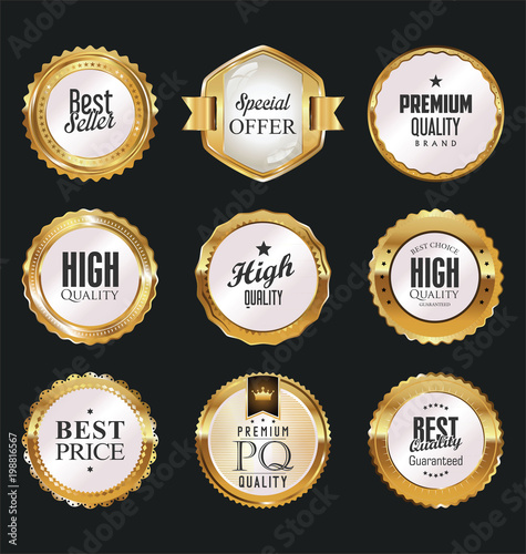 Luxury white labels collection vector illustration 
