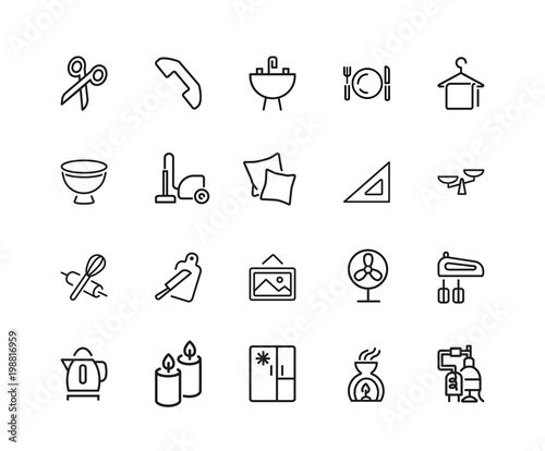 Set of House Keeping Line Icons