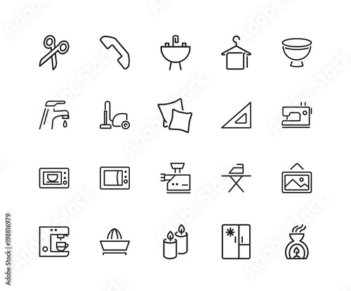 Set of Household Line Icons