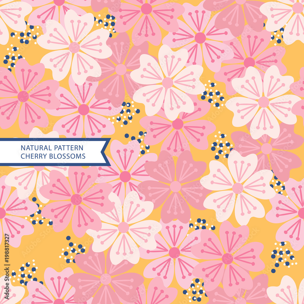 Cherry Blossom Pattern,Floral Seamless Pattern Cherry Blossom Pattern,Floral Seamless Pattern