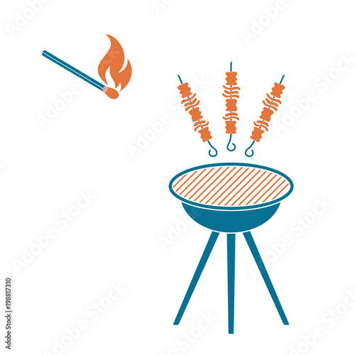 Grilled kebab icon