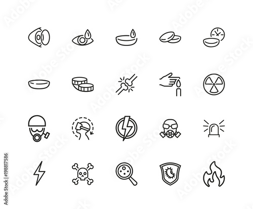 Set of Protection Line Icons
