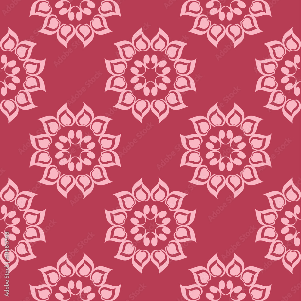 Red floral seamless pattern Red floral seamless pattern