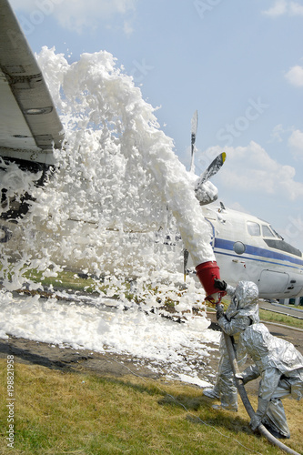 Training firefighters on aircraft quenching