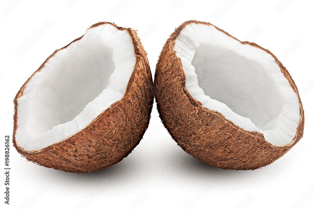 coconut, isolated on white background, full depth of field, clipping path