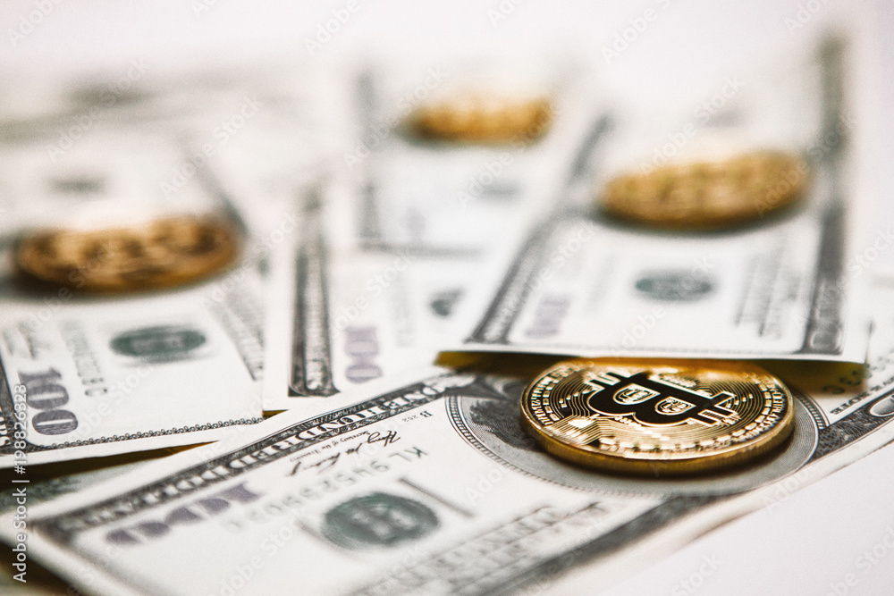 Fototapeta premium bitcoin bottom view