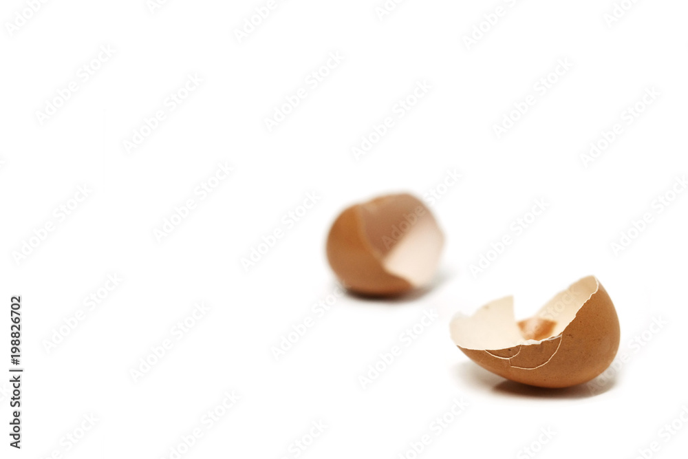 Broken eggs isolated on white background. Broken eggs isolated on white background.