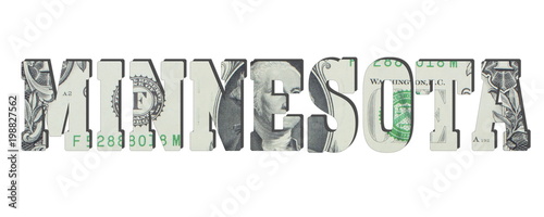 Minnesota. American dollar banknotes. Background with money