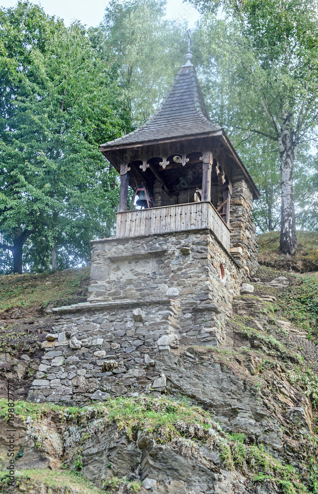 Detail of Prislop Monastery from Hunedoara County, Romania and Arsenie Boca grave