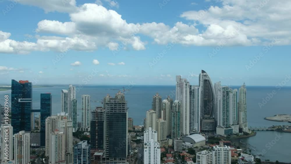 Modern skyscraper buildings, downtown skyline aerial, Panama City Modern skyscraper buildings, downtown skyline aerial, Panama City