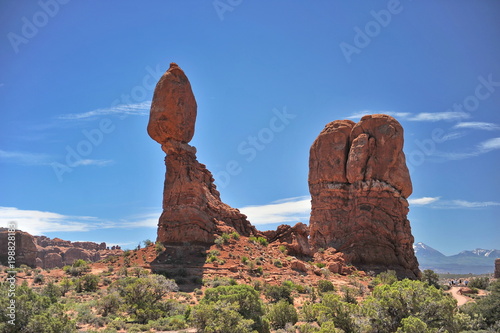 USA. Arches National Park. Balancing stone