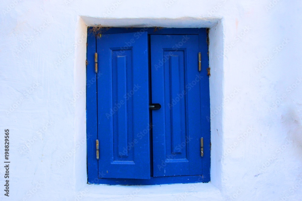  Blue window on white background