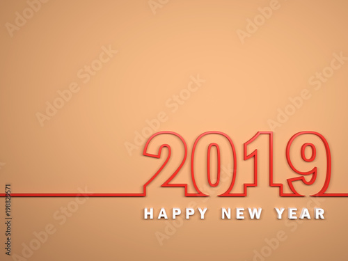  New Year 2019 - 3D Rendered Image 