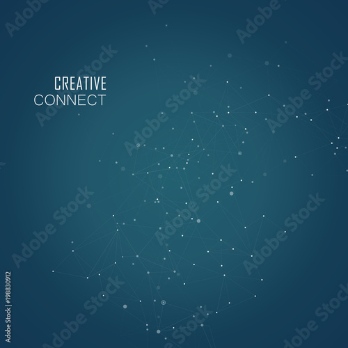 Abstract polygonal connection science and technology vector design