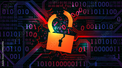 Fotografija Hacking abstract firewall, antivirus