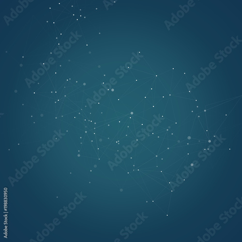 Abstract polygonal connection science and technology vector design