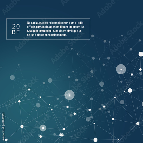 Graphic modern communication background with connection polygonal shapes