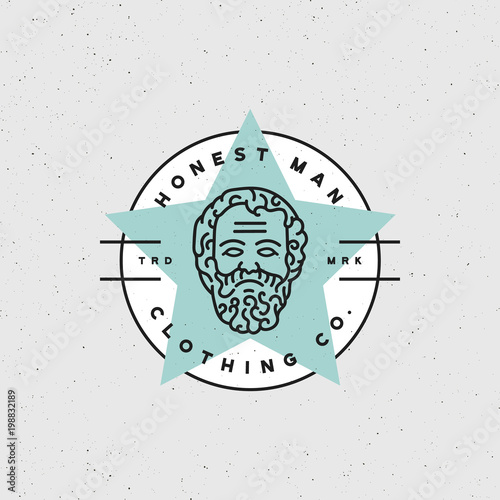 honest man clothing company label. vector illustration