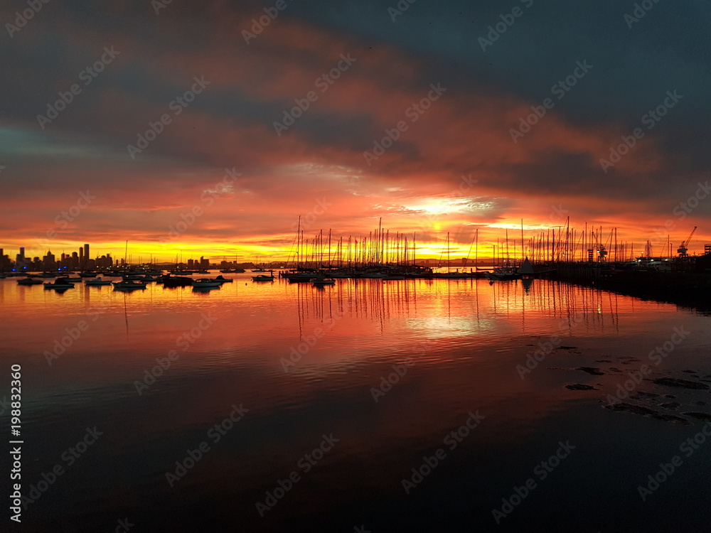 Beautiful Harbour Sunrise - Williamstown, Victoria, Australia
