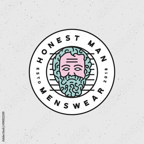 honest man clothing company label. vector illustration