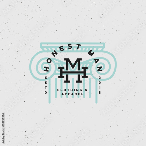 honest man clothing company label. vector illustration