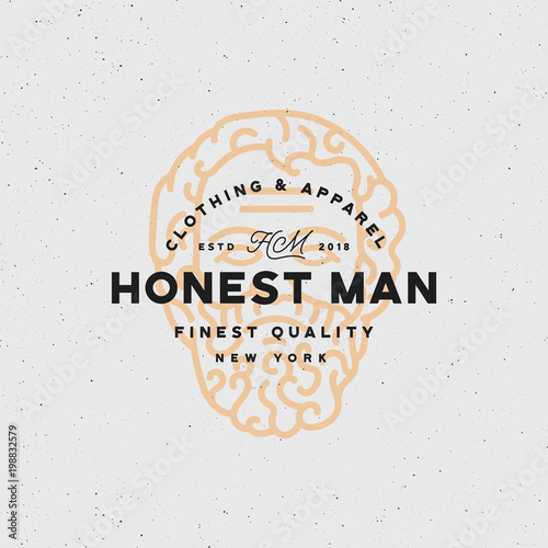 honest man clothing company label. vector illustration