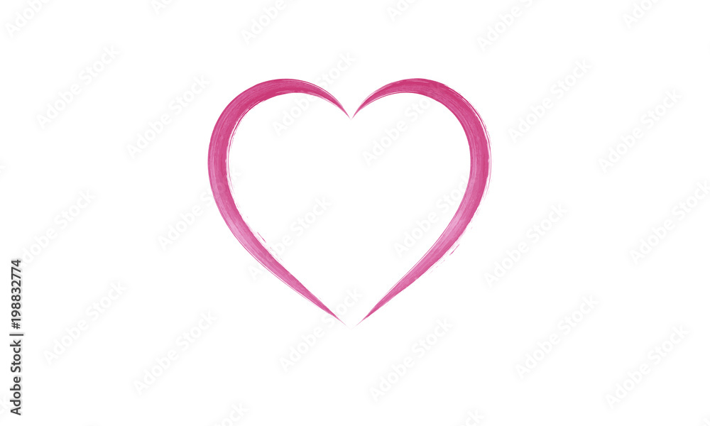 Watercolour heart frame vector illustration 