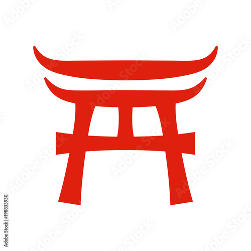 Torii — traditional ritual Japanese gate at the entrance of a Shinto shrine.