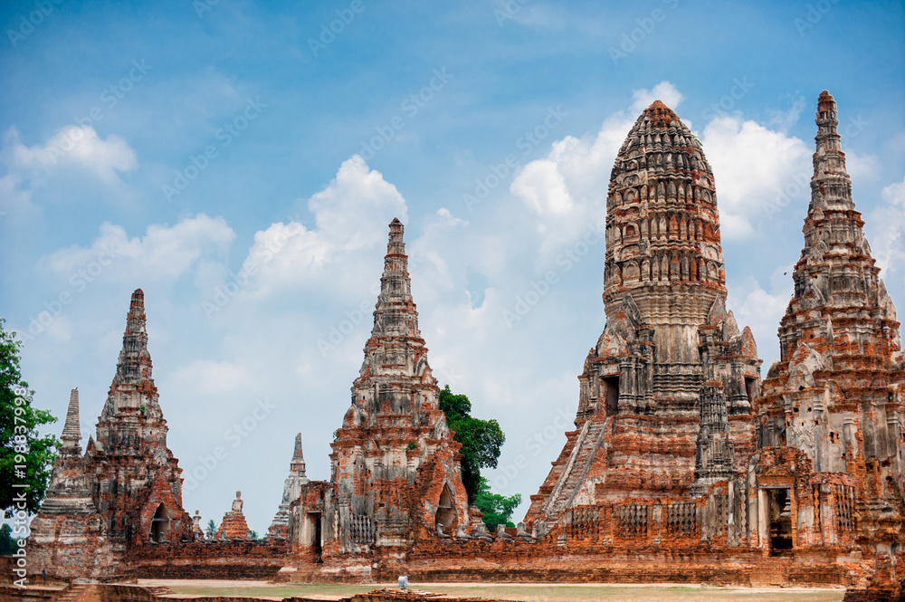 Ancient building at Ayutthaya World Heritage site, Thailand. Thailand is known as a country of smile.