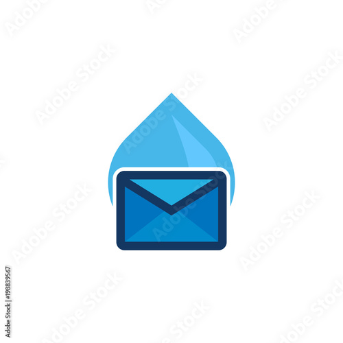 Mail Water Logo Icon Design