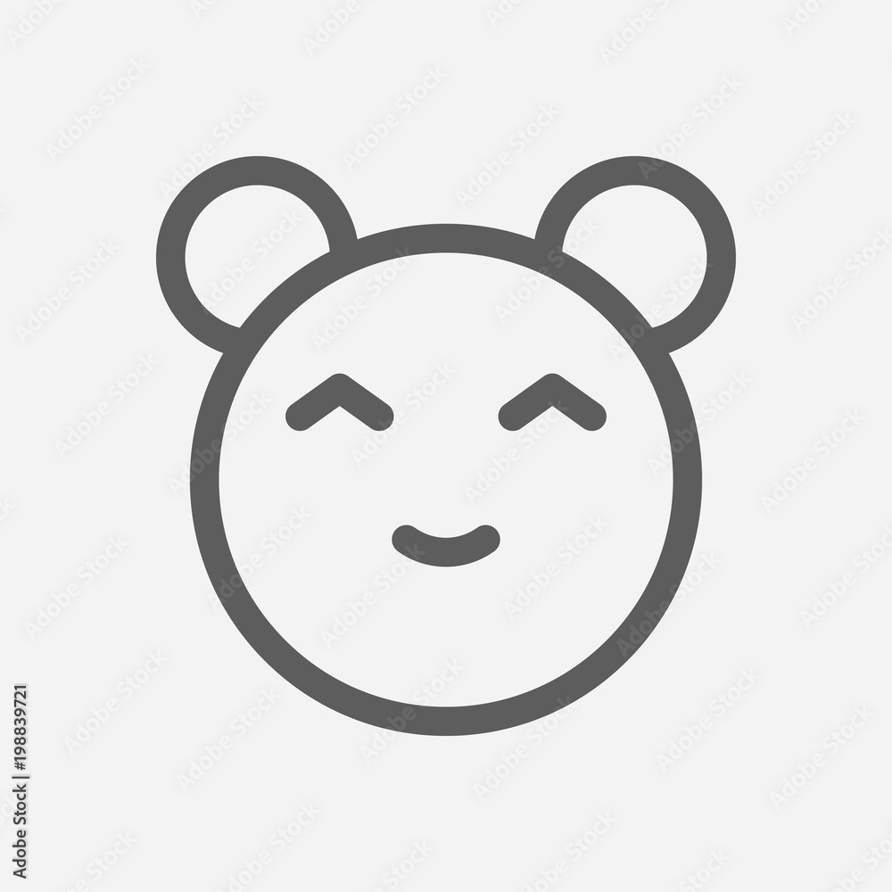 Anime - Black and White Isolated Icon - Vector illustration