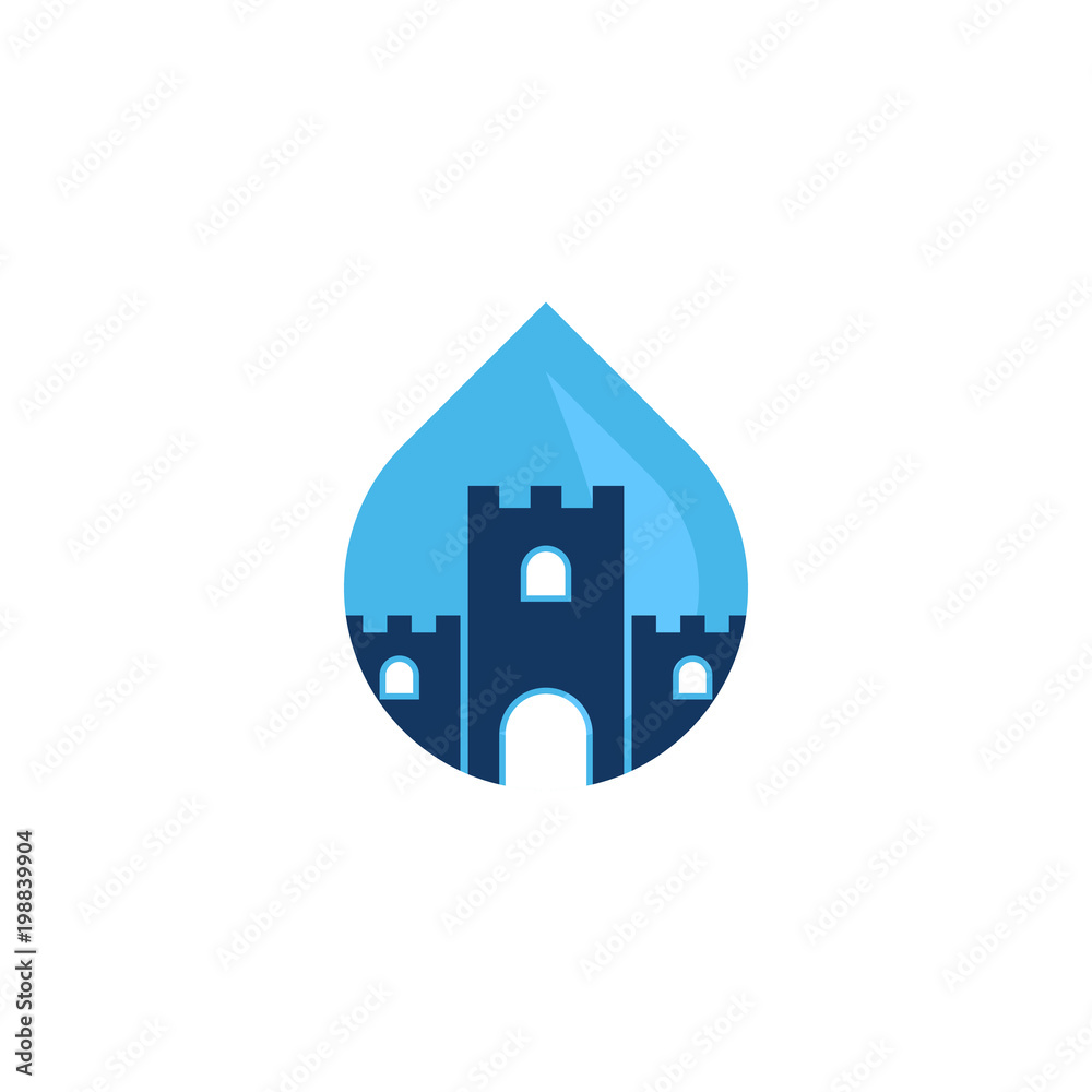 Castle Water Logo Icon Design Castle Water Logo Icon Design