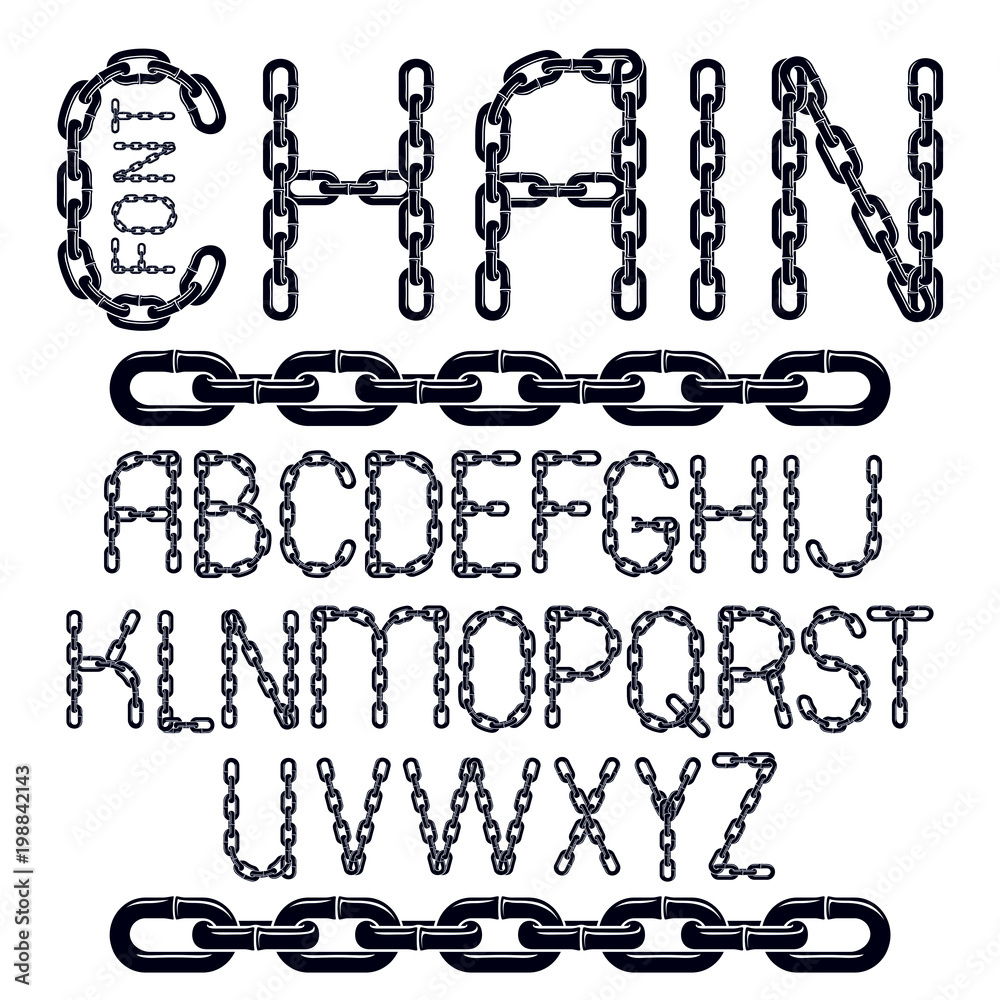 Chain Letteres Vecteur Stock Set of vector English alphabet letters isolated. Upper ...