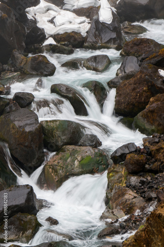 water fall in winter.